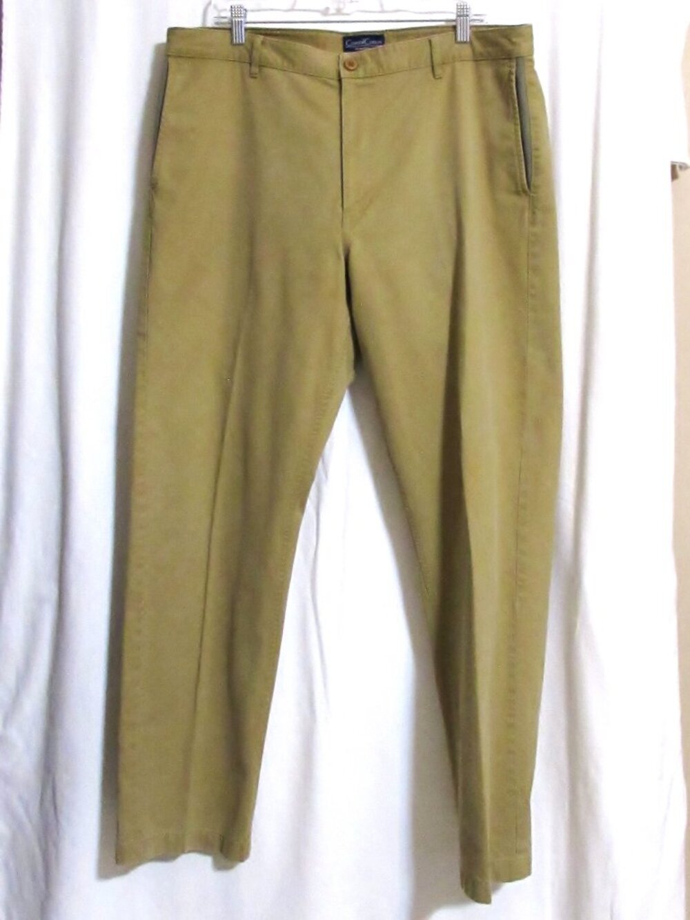 Mens COASTAL COTTON Khaki Pima Cotton Outdoor Jeans Pants 38 X 32 ORIG $89